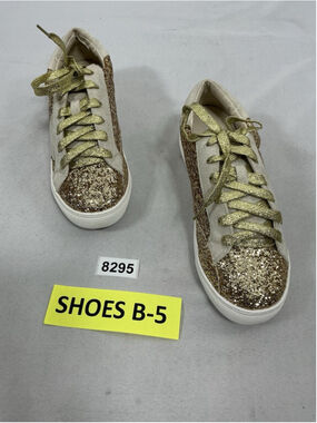 Womans New Nature Breeze Dale Lace Up Fashion Sneakers 8 Gold Glitter